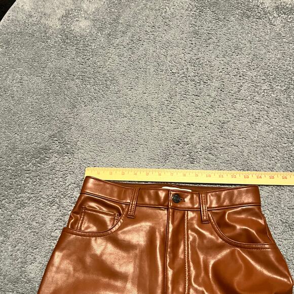 Abercrombie & Fitch Pants Womens 27 /4 90s Straight Ulta High Rise Faux Leather - Picture 7 of 10